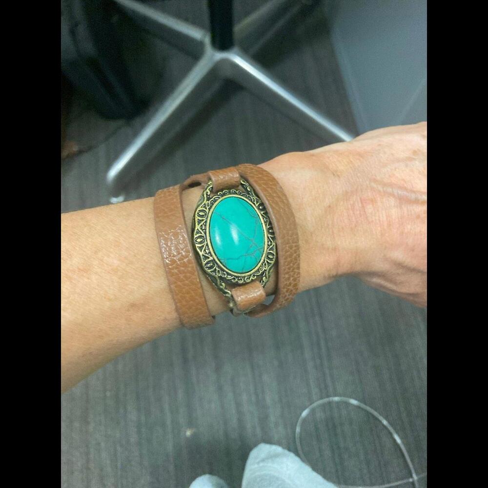 Faux Turquoise Wrap Around Bracelet